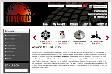 StoneTools- Inspiring OsCommerce website