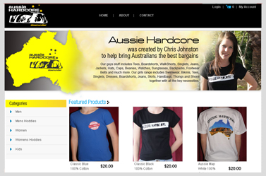 AussieHardCore- Online ecommerce website for shoping