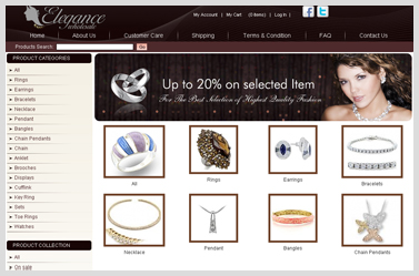 Elegance Wholesale- eCommerce website deals in ladies jewelry items