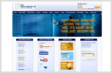 Hope Prison Ministries- Nice ecommerce website sample