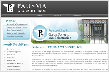 Pausma Wrought Iron- beautiful Gate company website