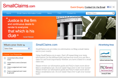 SmallClaims- Cool WordPress site